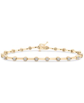 Macy's - Diamond Bar Link Bracelet (1/2 ct. t.w.) in 10k Gold