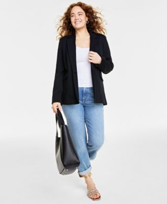 On 34th - Women's Solid Longline Blazer