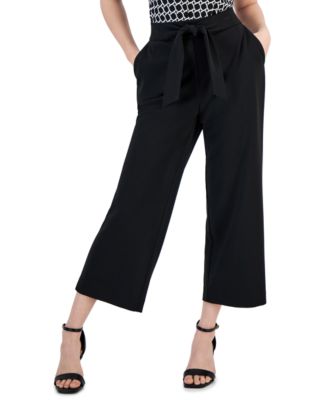 AK Anne Klein - Petite Tie-Front Pull-On Wide-Leg Pants