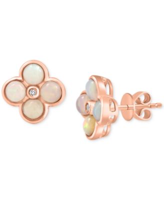 EFFY Collection - Ethiopian Opal (1-1/3 ct. t.w.) & Diamond Accent Stud Earrings in 14k Rose Gold