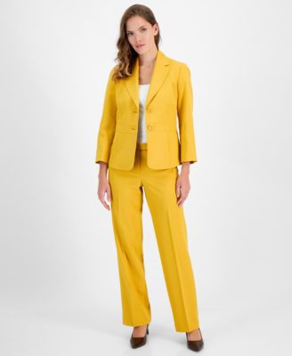 Le Suit - Crepe Two-Button Blazer & Pants, Regular and Petite Sizes