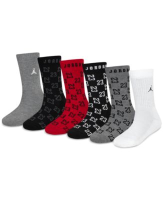 Jordan - Big Kids Monogram Essential Crew Socks, Pack of 6