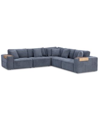 Furniture - Nycolle 5-Pc. Fabric L-Shape Sectional Sofa