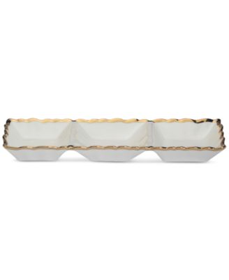 Certified International - Regency 3-Section Porcelain Tray
