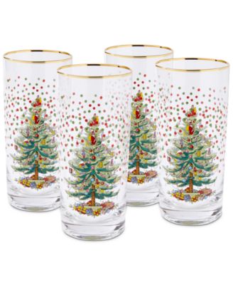 Spode - Christmas Tree Polka Dot Highball Glass, Set of 4
