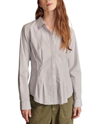Lucky Brand - Women's Striped Peplum Shirt