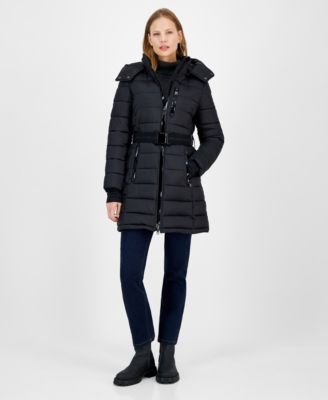 Michael Kors - Women's Belted Hooded Puffer Coat