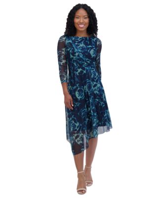 Jessica Howard - Women's Mesh Twist-Waist 3/4-Sleeve Dress
