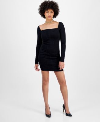 GUESS - Women's Molly Square-Neck Denim Mini Dress