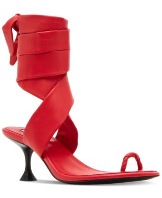Steve Madden - Women's Symone Lace-Up Kitten-Heel Sandals