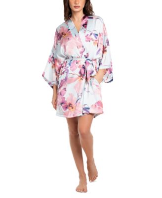 Midnight Bakery - Women's Haven Floral Satin Wrap Robe