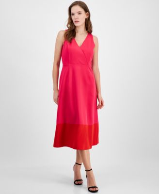 Anne Klein - Women's Colorblocked Midi Dress