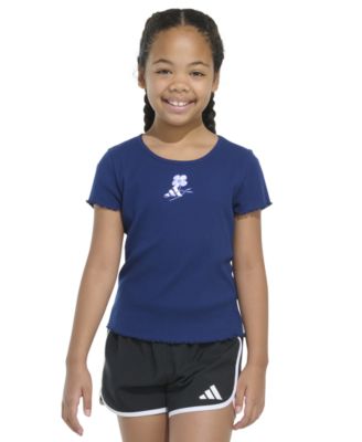 adidas - Big Girls Short-Sleeve Cotton Baby Rib T-Shirt