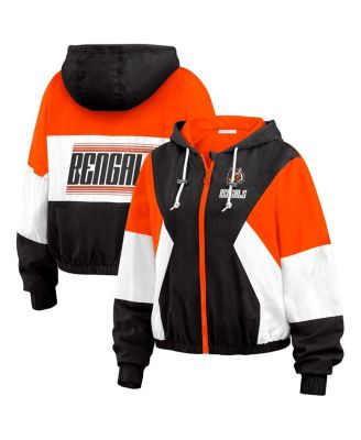 WEAR by Erin Andrews - Black Cincinnati Bengals Color Block Full-Zip Windbreaker Jacket