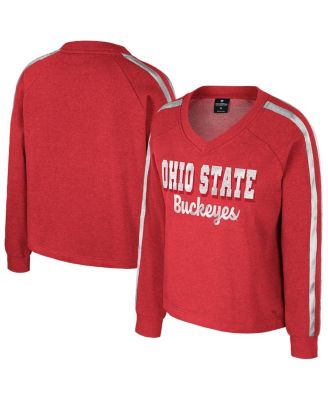 Colosseum - Women's Scarlet Ohio State Buckeyes Treasures Long Sleeve V-Neck T-Shirt