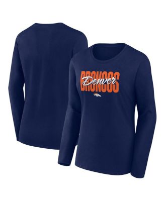 Logo Athletic - Women's Navy Denver Broncos Grip Long Sleeve T-Shirt