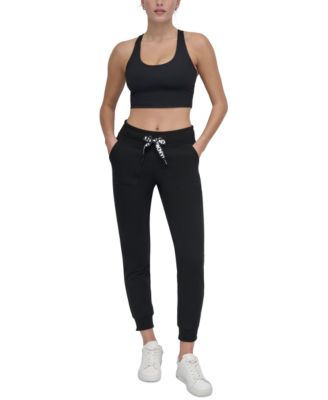 DKNY - Women's Logo-Drawstring High-Rise Joggers