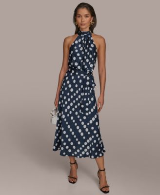 Donna Karan New York - Women's Polka-Dot Halter Midi Dress
