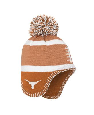 Fanatics - Toddler Brown Texas Longhorns Football Head Knit Hat with Pom