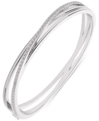 Lauren Ralph Lauren - Sterling Silver Cubic Zirconia Pav&eacute; Bangle Bracelet