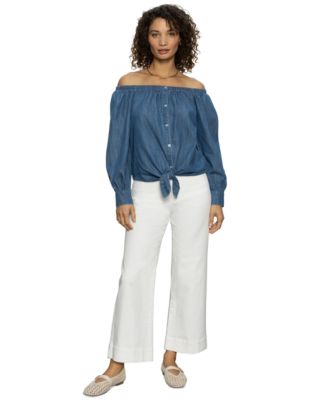 Sanctuary - Women's Denim Ballet Tie Top