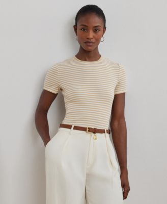 Lauren Ralph Lauren - Women's Striped Stretch Cotton Crewneck Tee