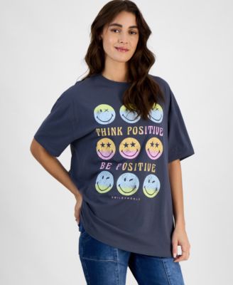 Grayson Threads, The Label - Juniors' Smiley World Grid T-Shirt