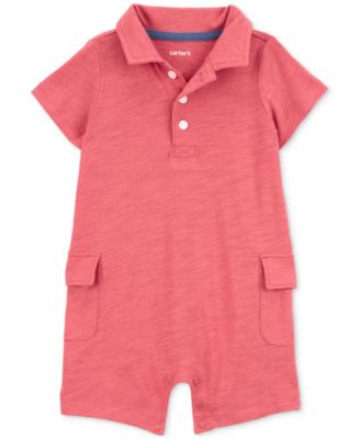 Carter's - Baby Boys Polo Cotton Cargo Romper