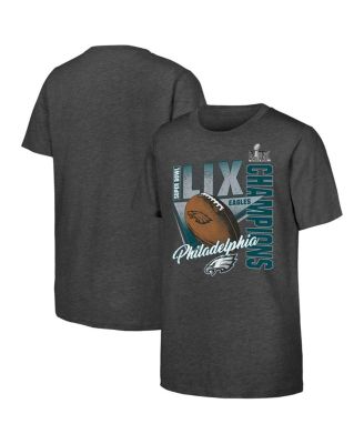 Fanatics - Big Boys and Girls Heather Charcoal Philadelphia Eagles Super Bowl LIX Champions Own the Moment Tri-Blend T-Shirt