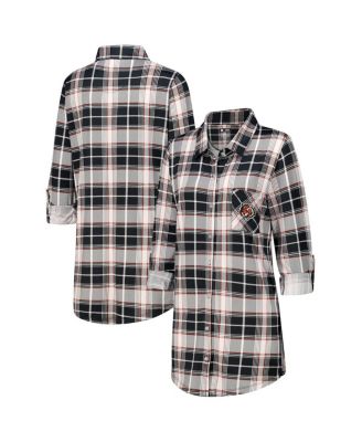 Concepts Sport - Women's Black Cincinnati Bengals Ashford Plaid Knit Nightshirt