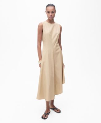MANGO - Women's Frayed Hem Asymmetrical Dress