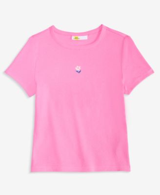 Epic Threads - Little & Big Girls Floral Embroidery Rib T-Shirt