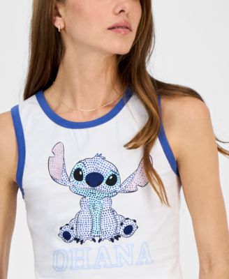 Disney - Juniors' Studded Cropped Stitch Tank