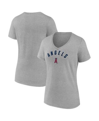 Fanatics - Women's Gray Los Angeles Angels V-Neck T-Shirt