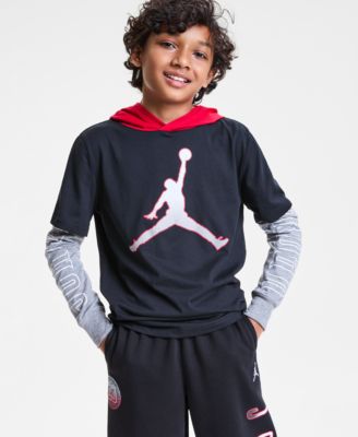 Jordan - Big Boys Gametime Layered-Look Hoodie