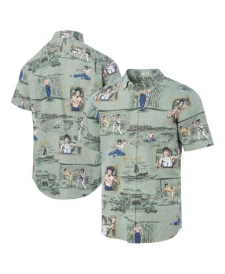 Reyn Spooner - Men's  Bruce Lee Green Hollywood Icons Little Dragon Tailored Button-Down Shirt