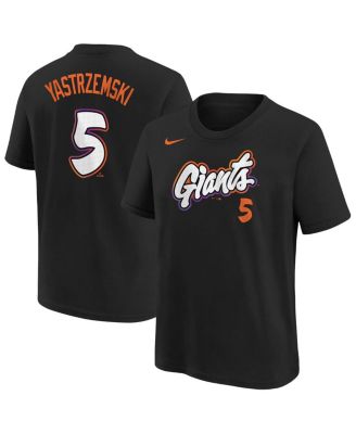 Nike - Big Boys and Girls Mike Yastrzemski Black San Francisco Giants Fuse City Connect Name Number T-shirt