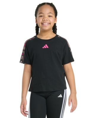 adidas - Big Girls Printed Raglan Short-Sleeve Logo Graphic Cotton T-Shirt