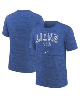 Nike - Big Boys and Girls Blue Detroit Lions Sideline Velocity Performance T-Shirt