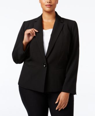 Kasper - Plus Size Crepe One-Button Jacket