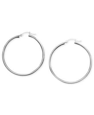 Macy's - Sterling Silver Earrings, Tube Hoops