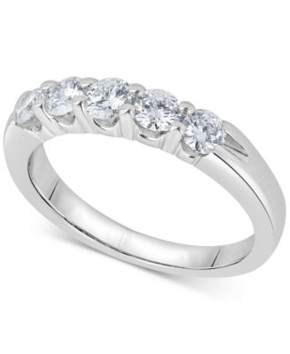 Macy's - Diamond Five-Stone Ring (3/4 ct. t.w.) in 14k White Gold