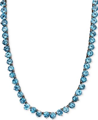Macy's - Sterling Silver Necklace, Peridot Necklace (45 ct. t.w.) (Also Available in Amethyst, Blue Topaz, Garnet & Multi-Stone)