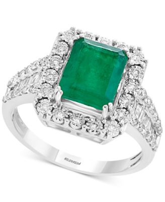 EFFY Collection - Emerald (2-1/5 ct. t.w.) & Diamond (1/2 ct. t.w.) Ring in 14k White or Yellow Gold