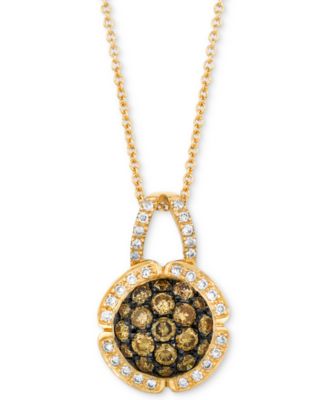 Le Vian - Diamond Cluster 18" Pendant Necklace (7/8 ct. t.w.) in 14k Gold