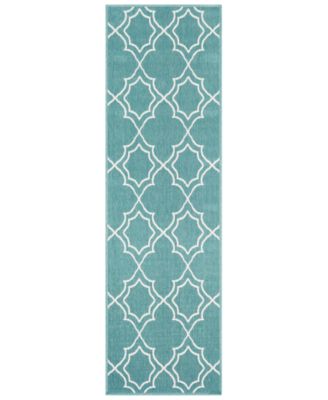 Livabliss - Alfresco ALF-9653 Teal 2'3" x 7'9" Runner Area Rug