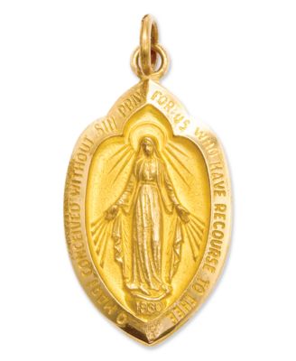 Macy's - 14k Gold Charm, Miraculous Medal Charm