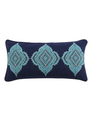Levtex - Pembroke Fringe Embroidered Decorative Pillow, 12" x 24"