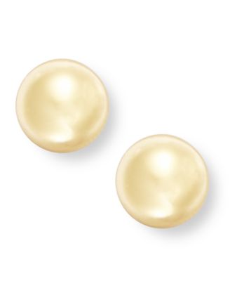Macy's - 18k Gold over Sterling Silver Earrings, Ball Stud Earrings (8mm)