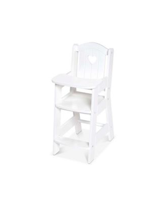 Melissa and Doug - Mine to Love Wooden Play High Chair for Dolls, Stuffed Animals - White 18"H x 8"W x 11"D Assembled